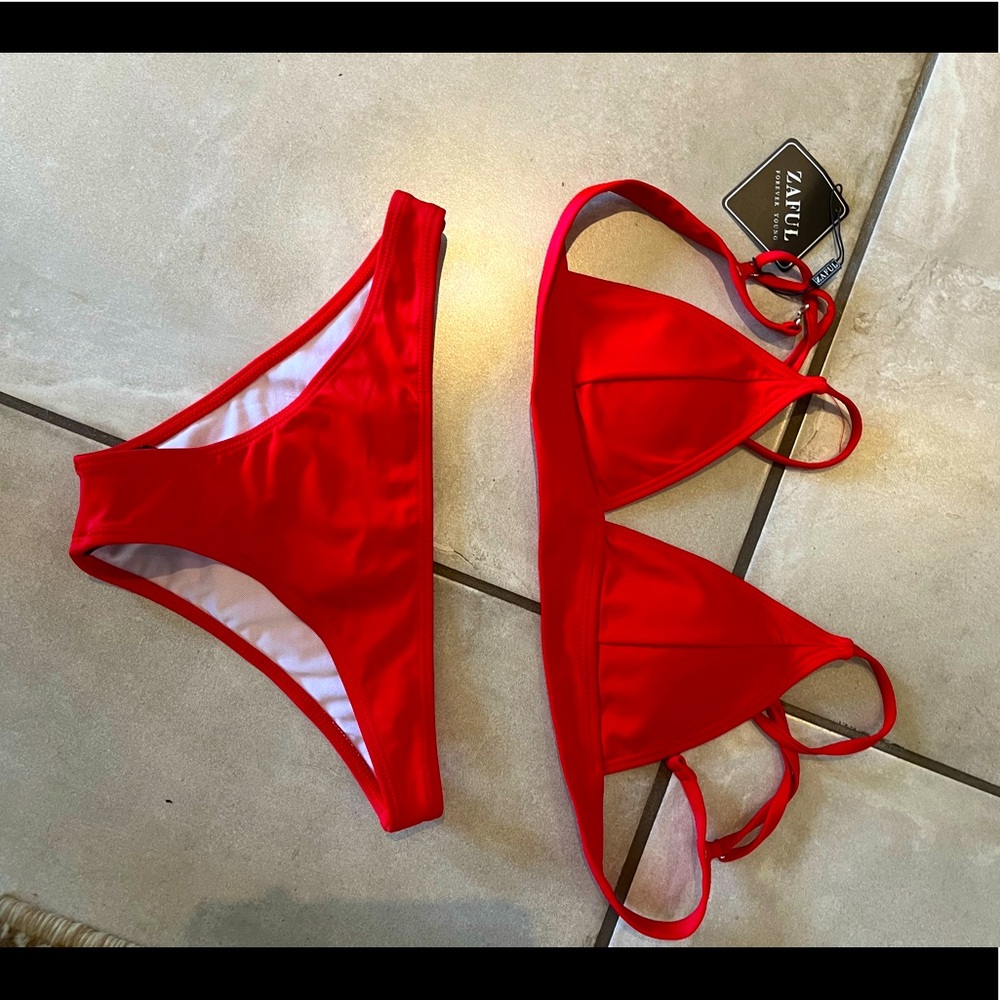 Red Zaful Bikini